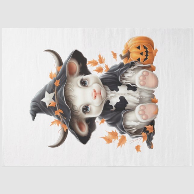 Papel De Seda Um Design de Série de Halloween de Bezerro 1 (Frente )