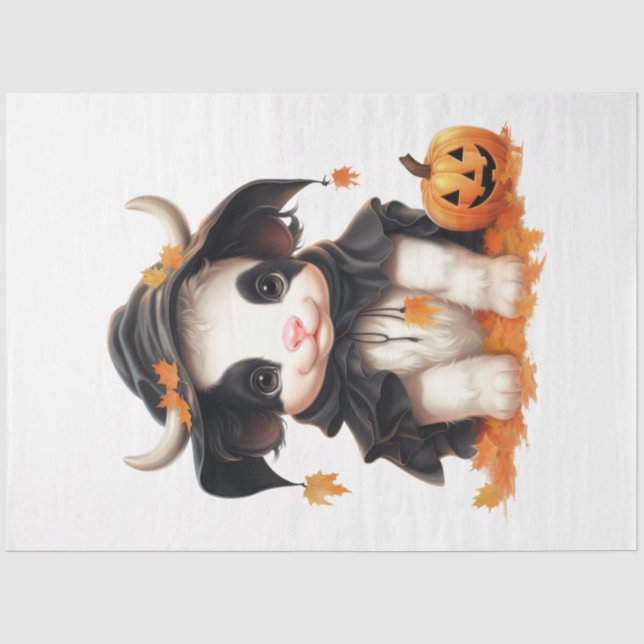 Papel De Seda Um Design de Série de Halloween de Bezerro 5 (Frente )