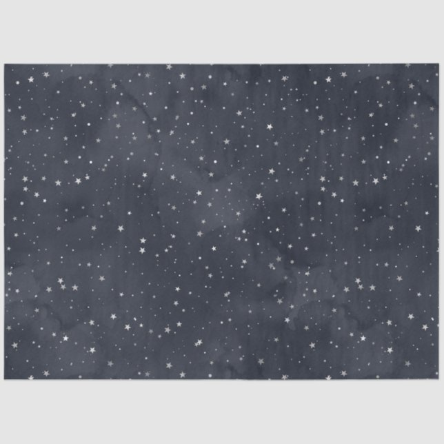 Papel De Seda Um Design de Silver Starry Night Series (Frente )