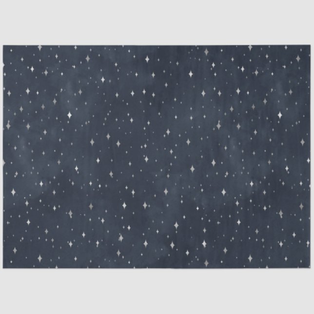 Papel De Seda Um Design de Silver Starry Night Series 8 (Frente )