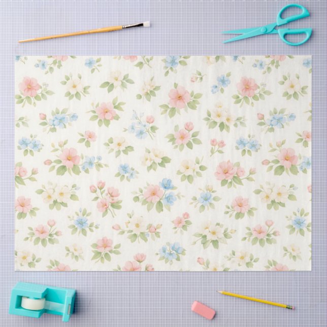 Papel De Seda Um Design Floral Elástico #22 (Arte )