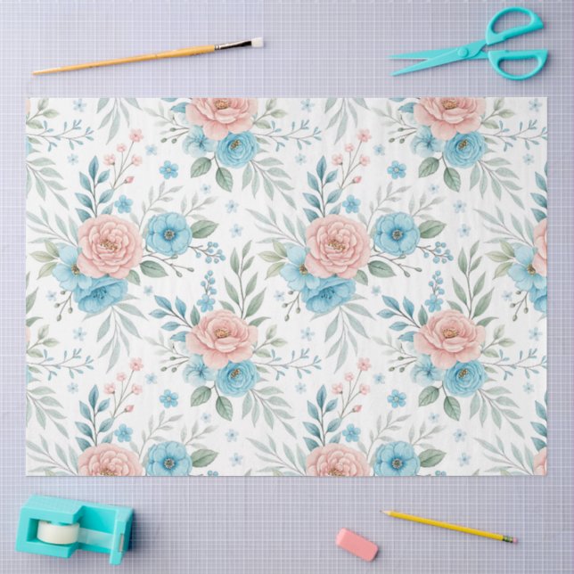 Papel De Seda Um Design Floral Elástico #6 (Arte )