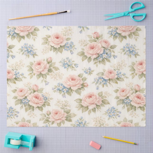 Papel De Seda Um Design Floral Elástico #7 (Arte )