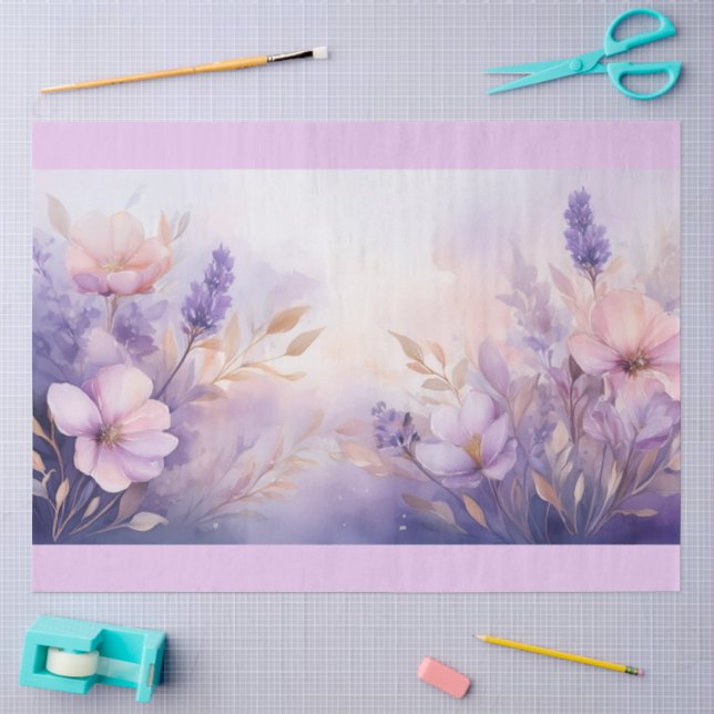 Papel De Seda Um Design Floral Sonhador #4 (Arte )