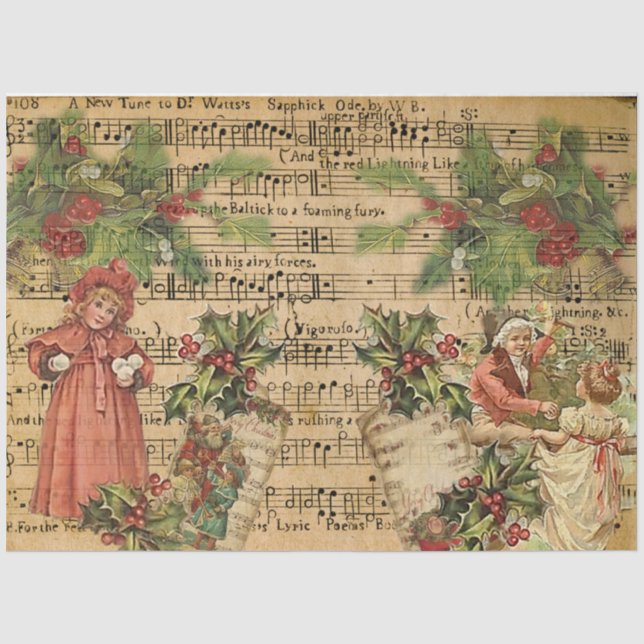 Papel De Seda Um Design Série Natal Antigo 5 (Frente )