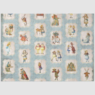 Papel De Seda Um Designio Série Alice no País das Maravilhas Azu