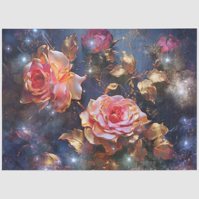 Papel De Seda Um Designo da Série Galáxia Floral #21 (Frente )