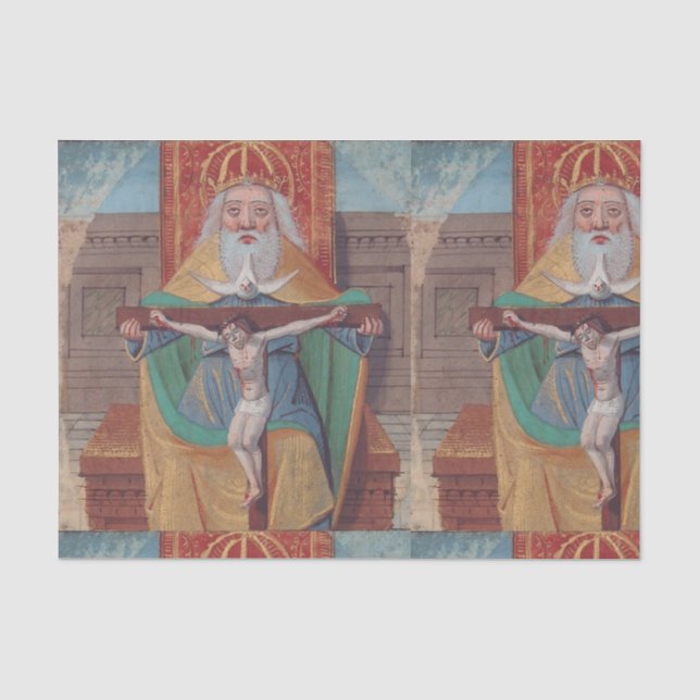 Papel De Seda Um Deus Santíssima Trindade em Glória (Frente )