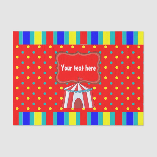 Papel De Seda Um dia no Circus Kids Party Personalizado (Frente )