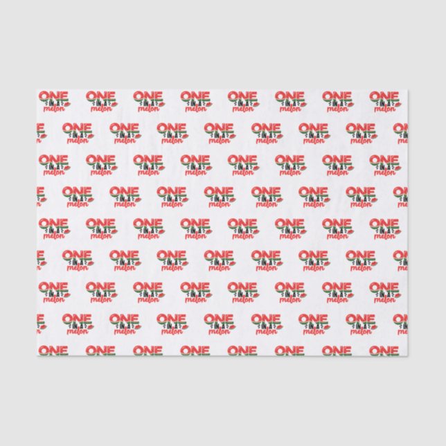 Papel De Seda Um em Melon Cute Watermelon Primeiro Aniversário (Frente )