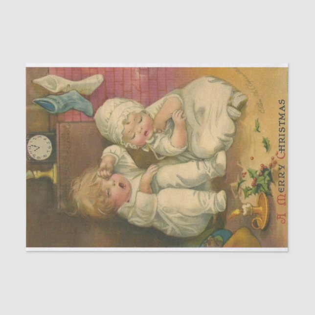 Papel De Seda Um Feliz Natal de Ellen Clapsaddle (Frente )