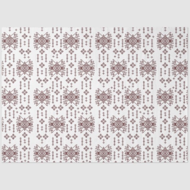 Papel De Seda um fundo branco com um padrão vermelho (Frente )