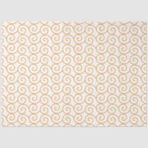 Papel De Seda um fundo laranja e branco com espirais