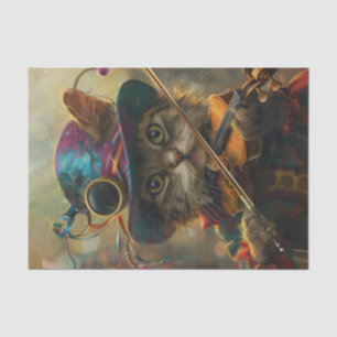 Papel De Seda Um Gato Sassaz Brincando um Violino