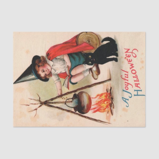 Papel De Seda Um Halloween alegre de Ellen Clapsaddle (Frente )