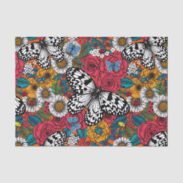 Papel De Seda Um jardim colorido