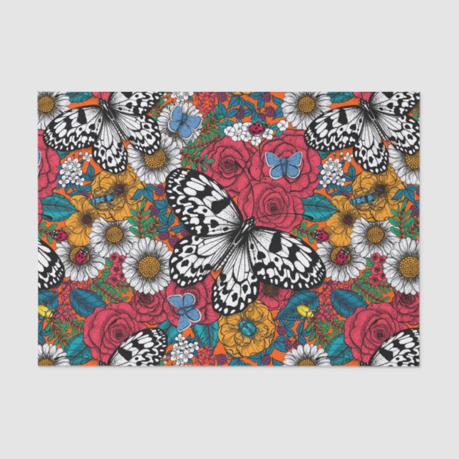 Papel De Seda Um jardim colorido (Frente )