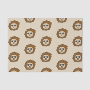 Papel De Seda Um Leão Legal com Óculos de Sol