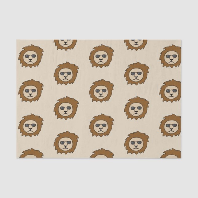 Papel De Seda Um leão Legal com óculos escuros (Frente )