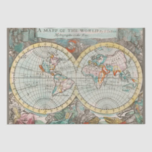Papel De Seda Um mapa do Documento Tecidual Mundial