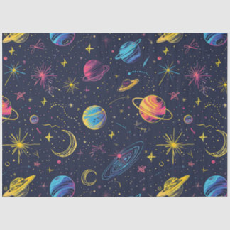 Papel De Seda Um Neon Cosmos Series Design 2