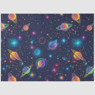 Papel De Seda Um Neon Cosmos Series Design 5