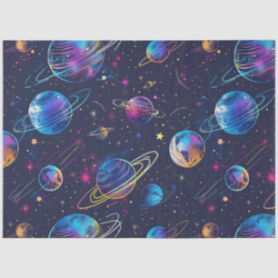 Papel De Seda Um Neon Cosmos Series Design 9