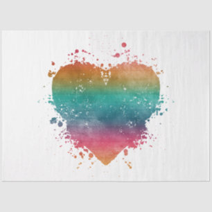 Papel De Seda Um Neon Distresso Rainbow Heart Series Design 7