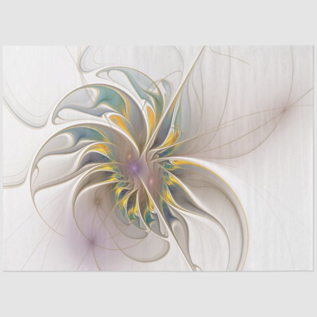 Papel De Seda Um ornamento fractal colorido. Abstrato (Frente )