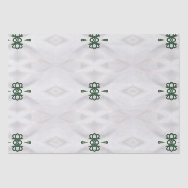 Papel De Seda Um padrão de neve branca e fita de Natal (Frente )