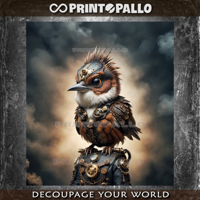Papel De Seda Um pardal steampunk destemido -  (Criador carregado)