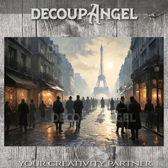 Papel De Seda Um passeio no retrato Paris nº 1 - Desligar - (Criador carregado)