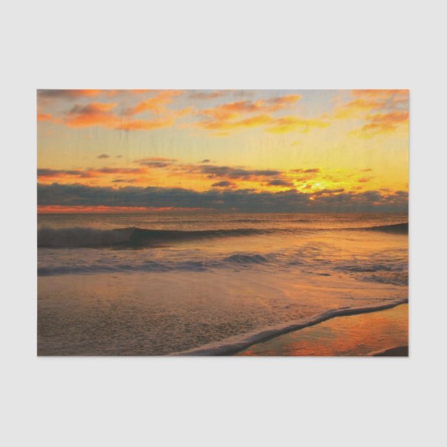 Papel De Seda Um pôr do sol impressionante na praia (Frente )