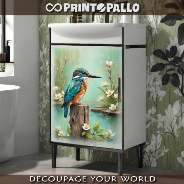 Papel De Seda Um reino de aquarela em um galho (Criador carregado)