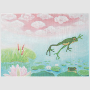 Papel De Seda Um Sapo Passa Para A Ilustração Do Pond