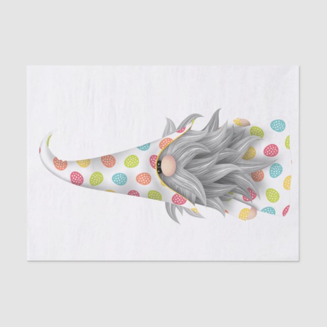 Papel De Seda Um Tecido Gnome de Páscoa Feitiçado (Frente )