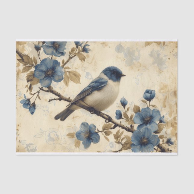 Papel De Seda Um Toile de Jouy Bluebird (Frente )