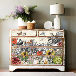 Papel De Seda Uma Abundância da Nuvem de Borboleta Botânica