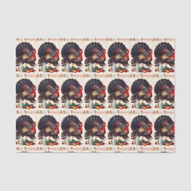 Papel De Seda Uma acção de graças feliz Turquia (Frente )