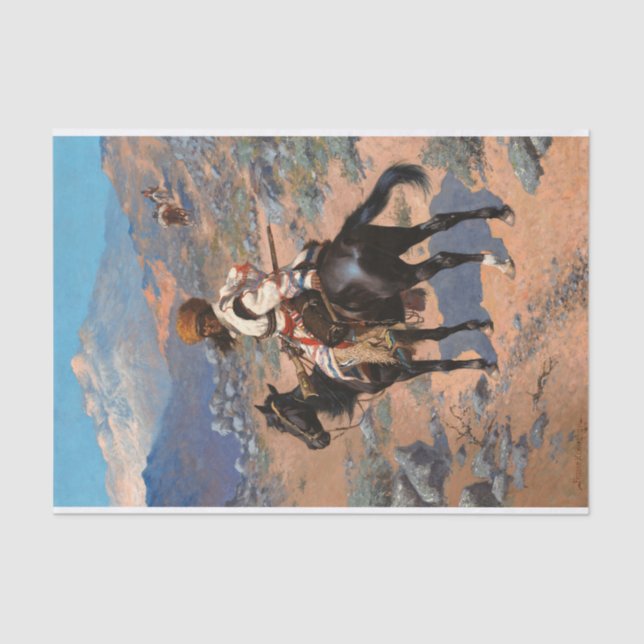 Papel De Seda Uma armadilha indiana de Frederic Remington (Frente )