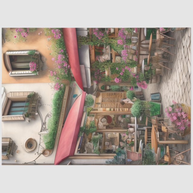 Papel De Seda Uma cena de Ephemera, em Itália, Design, Série 6 (Frente )