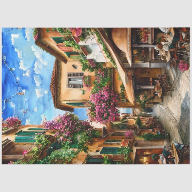 Papel De Seda Uma cena de Ephemera, na Itália, Design 1 (Frente )