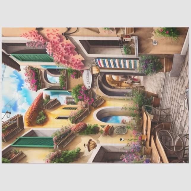 Papel De Seda Uma cena de Ephemera, na Itália, série 8 (Frente )