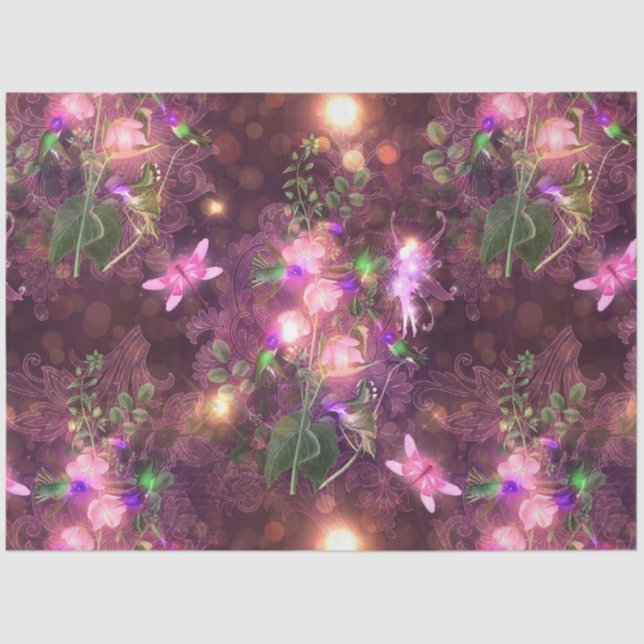 Papel De Seda Uma Fada na Série Jardim Design 1 (Frente )