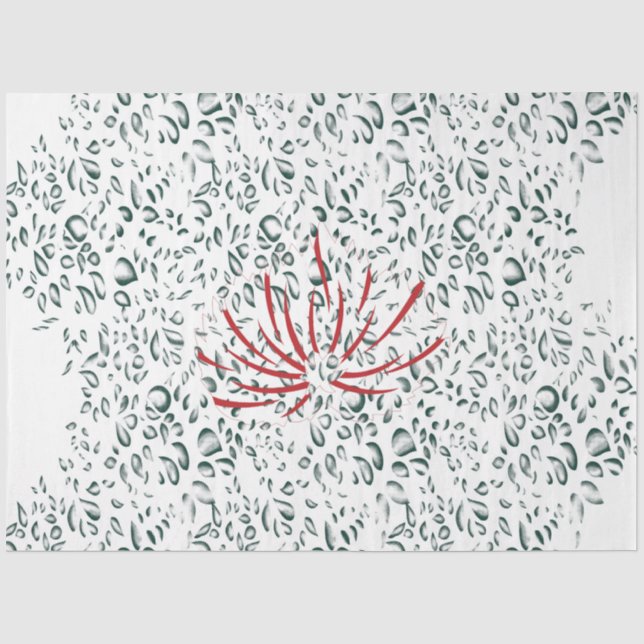 Papel De Seda uma flor vermelha sobre fundo preto (Frente )
