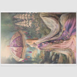 Papel De Seda Uma Gala de Jardim, Mulher com Parasol