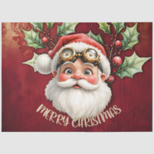 Papel De Seda Uma galinha-branca Santa Claus