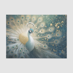 Papel De Seda Uma Grande Entrada, Penas Brancas Adornos de Pavão