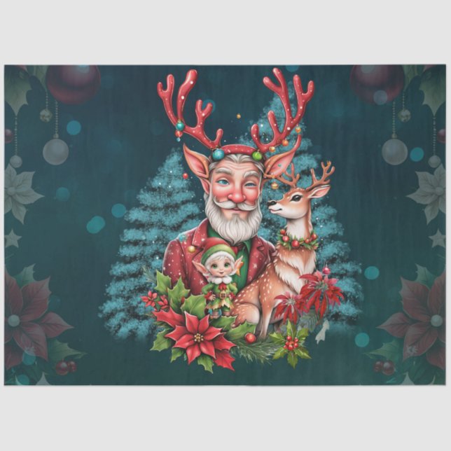 Papel De Seda Uma ilustração brilhante de Natal (Frente )