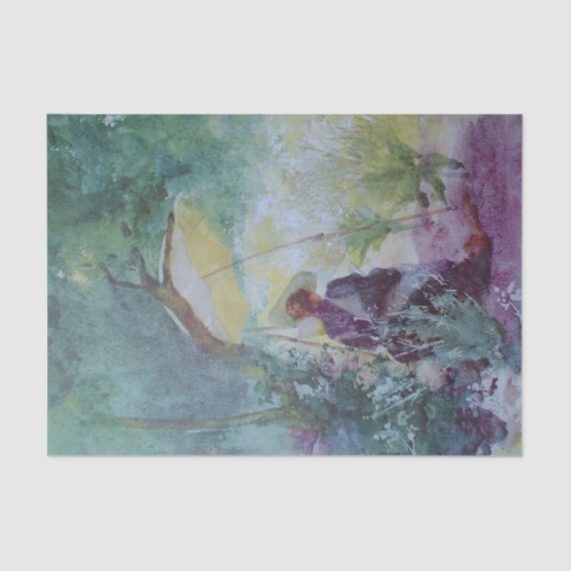 Papel De Seda Uma mulher esboçando em um glade por Mildred Butle (Frente )